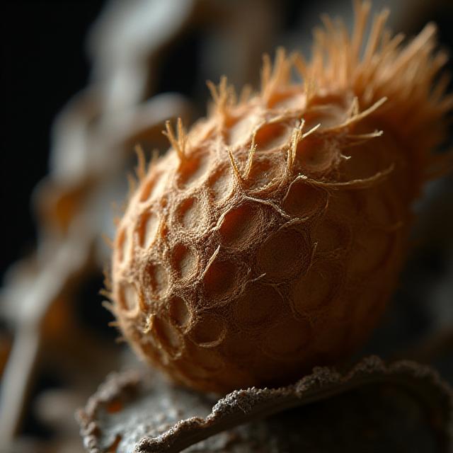 Macro texture of a dried native pod