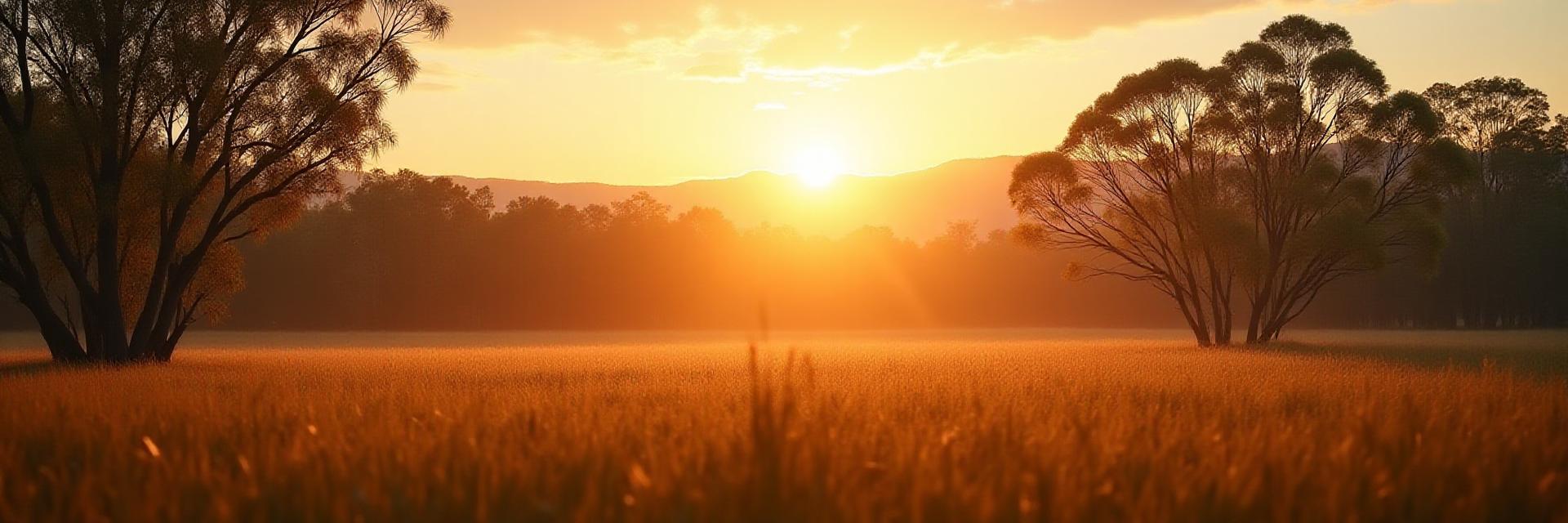 Abstract Australian landscape with wild flora