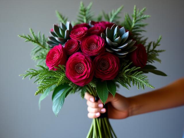 Bespoke bridal bouquet with exotic blooms